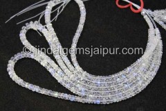 White Rainbow Faceted Roundelle Shape Beads